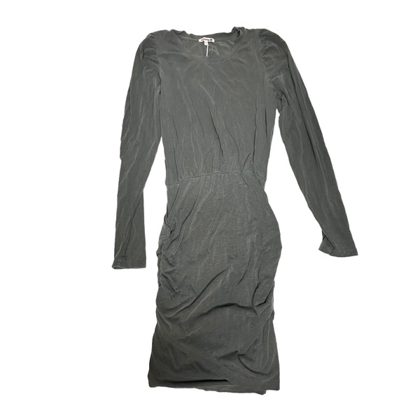 NWT Sundry for Anthropologie Shirred Puff Sleeve Dress in Carbon size m - Picture 4 of 16